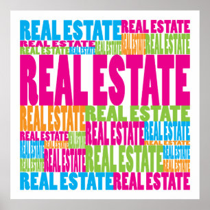 Póster Propiedades inmobiliarias coloridas