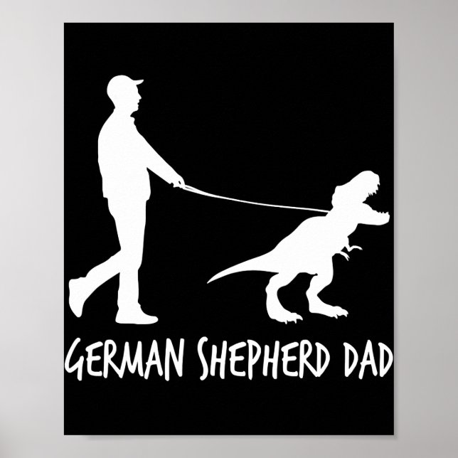 Póster Propietarios de GSD del Shepherd Dad Dinosaur Grac (Frente)