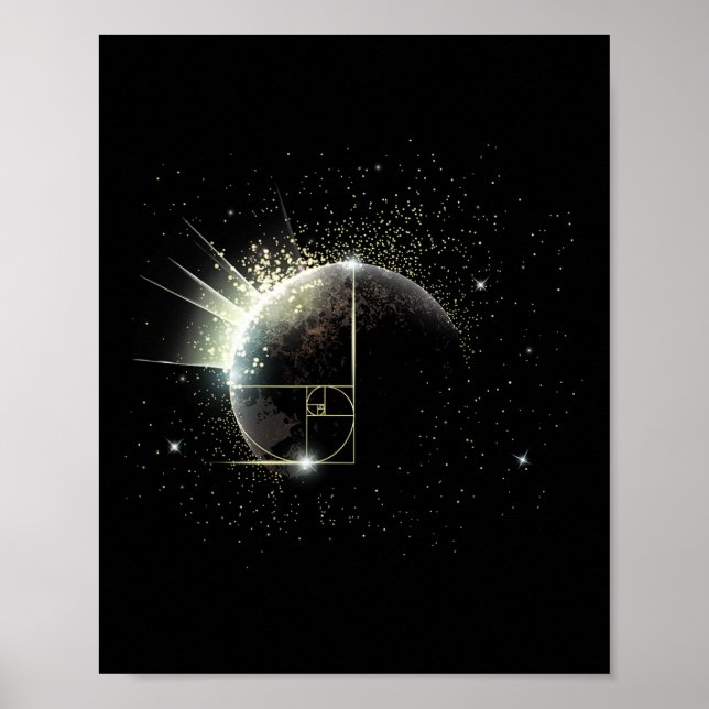 Póster Proporción áurea Fibonacci Profesor de matemáticas (Frente)