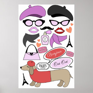 Póster Props de fiesta de cabina de fotos con tema Emily