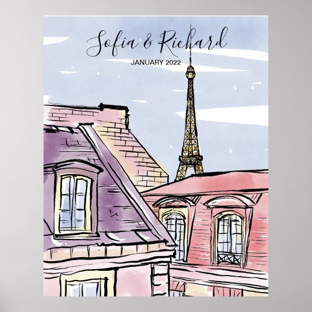 Póster Propuesta de compromiso de París, regalo de pareja (Frente)