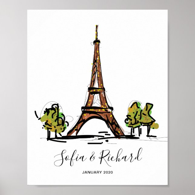 Póster Propuesta de compromiso de París, regalo de pareja (Frente)