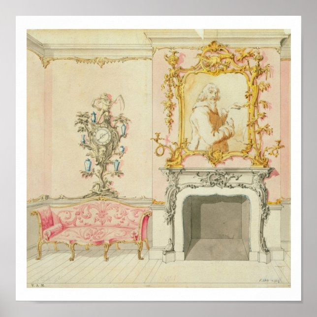 Póster Propuesta de interior de salón, 1755-60 (p/c) (Frente)