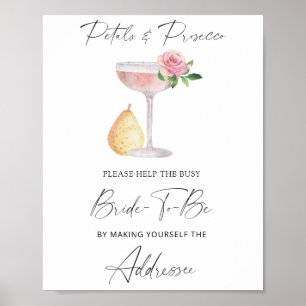 Póster Prosecco - ayuda a la novia ocupada Dirección