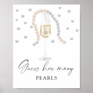 Póster Prosecco - cuántas PERLAS juego de la ducha de la