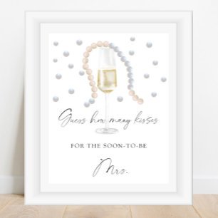 Póster Prosecco - cuántos besos en el juego de la ducha d