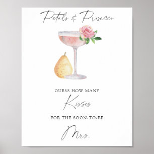 Póster Prosecco - cuántos besos juego de baby shower nupc