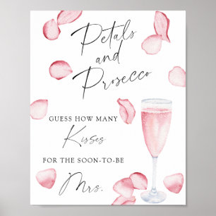 Póster Prosecco - cuántos besos juego de la ducha nupcial