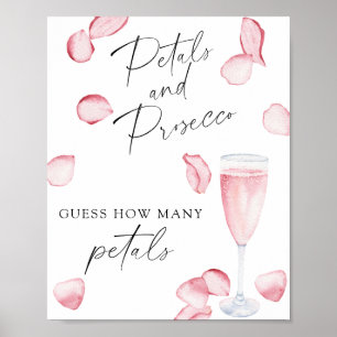 Póster Prosecco: cuántos pétalos juego de ducha de novia