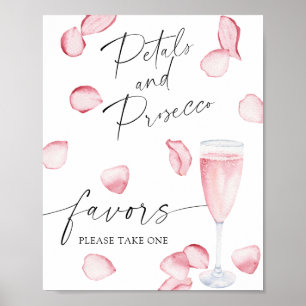 Póster Prosecco de rosa - favores de boda por favor tome