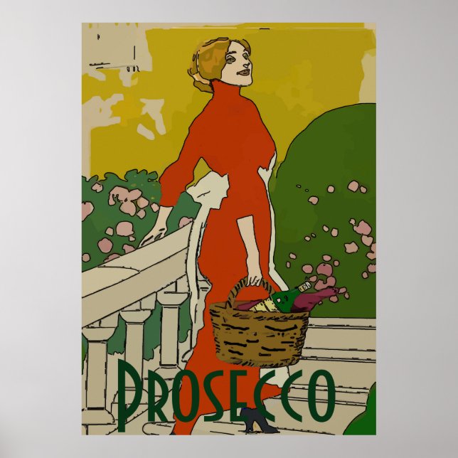 Póster Prosecco, entrega a domicilio (Frente)