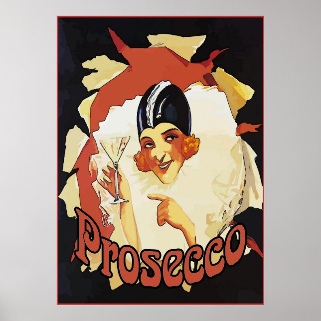 Póster Prosecco, Poster pop de payasos (Frente)