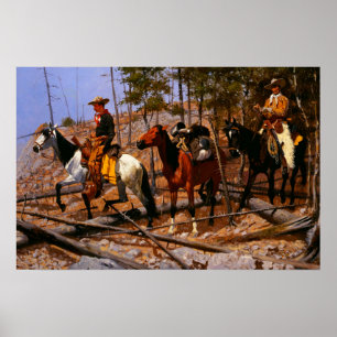 Póster Prospección para el ganado Frederic Remington