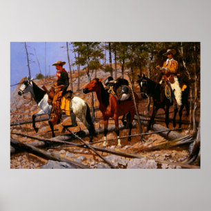 Póster Prospección para ganado Frederic Remington