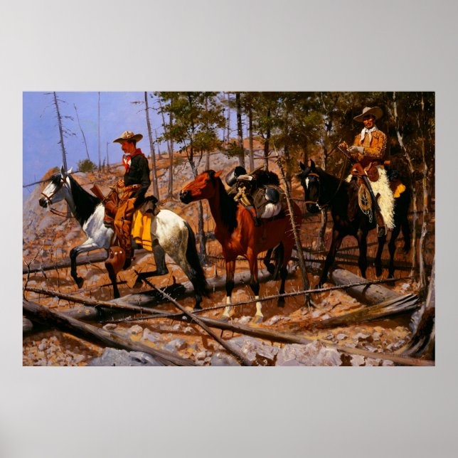 Póster Prospección para ganado Frederic Remington (Frente)