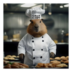 Póster Prosperidad pastelera: El capibara culinario
