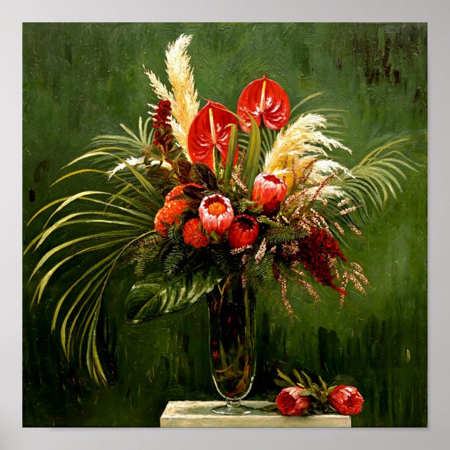 Póster Protea de Van Gogh y otras flores (Frente)