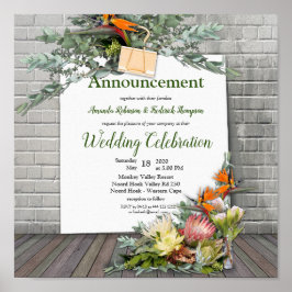 Póster Protea - Invitación floral Strelitzia