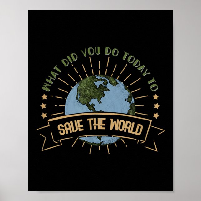 Póster Protección Ambiental - Conciencia sobre el Cambio  (Frente)