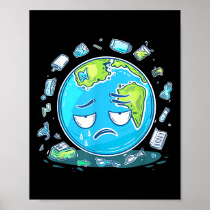 Póster Protección ambiental contra la basura sin protecci