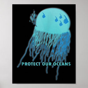 Póster Protección Ambiental de Medusas, Protección Climát