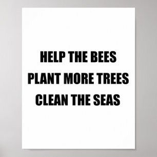Póster Protección Ambiental - Salven Las Abejas, Planta M
