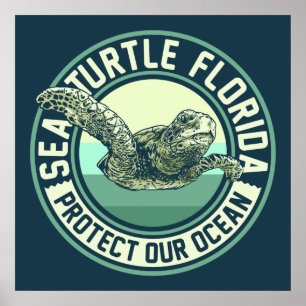Póster Protección de tortugas marinas