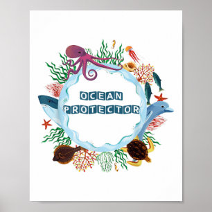 Póster Protección del medio ambiente Conservación de la n