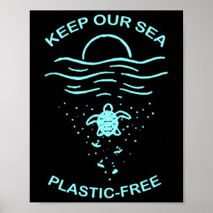 Póster Protección del medio ambiente Suero libre de plást