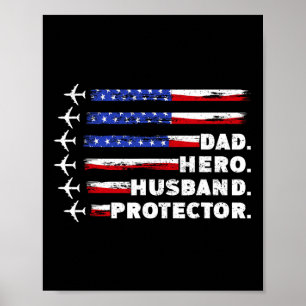 Póster Protector Patriótico Papá Noel Bandera Estadounide