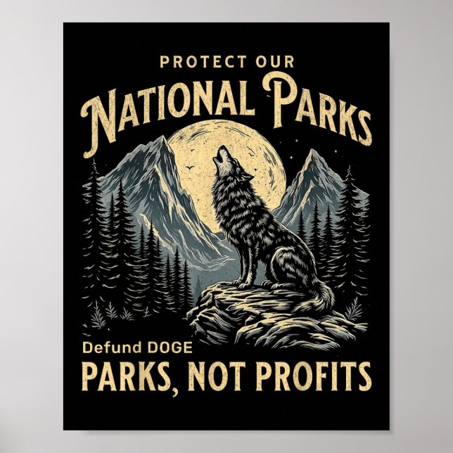 Póster Protege nuestros parques nacionales Desfinancia Do (Frente)