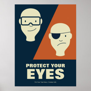Póster Protege tus ojos Seguridad en el lugar de trabajo