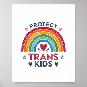 Póster Proteger a los niños transexuales apoyar a los jóv