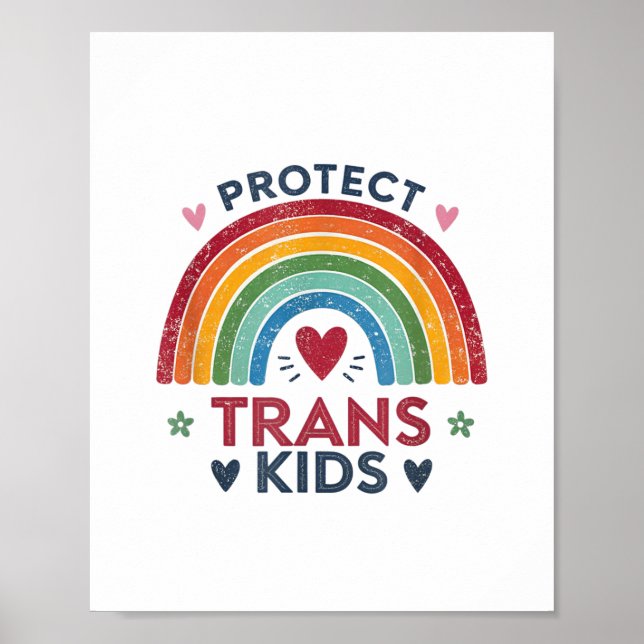 Póster Proteger a los niños transexuales apoyar a los jóv (Frente)