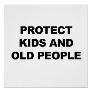Póster Proteger a los niños y a los ancianos