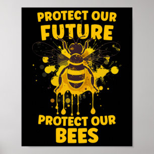 Póster Proteger a nuestras abejas - Niño de la Conciencia
