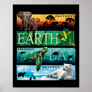 Póster Proteger el Día del Respeto a la Tierra