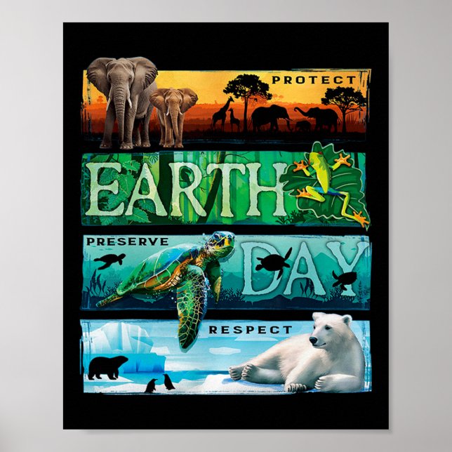 Póster Proteger el Día del Respeto a la Tierra (Frente)