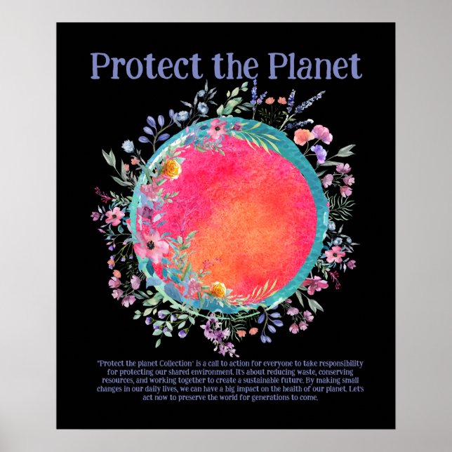 Póster PROTEGER EL PLANETA GUARDAR LA TIERRA Poster DE Ar (Frente)