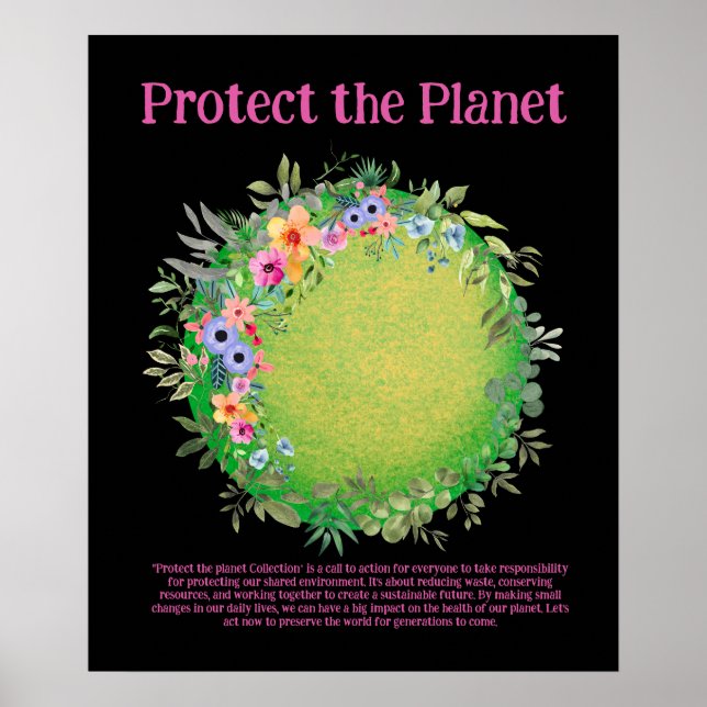 Póster PROTEGER EL PLANETA GUARDAR LA TIERRA Poster DE Ar (Frente)
