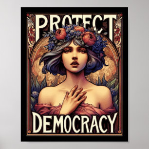 Póster Proteger La Democracia Activismo Político Y Femini
