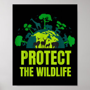 Póster Proteger la vida silvestre naturaleza _ día de la