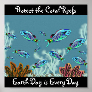 Póster Proteger los arrecifes de coral