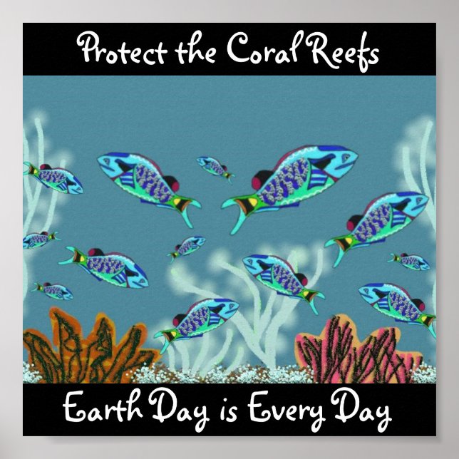 Póster Proteger los arrecifes de coral (Frente)