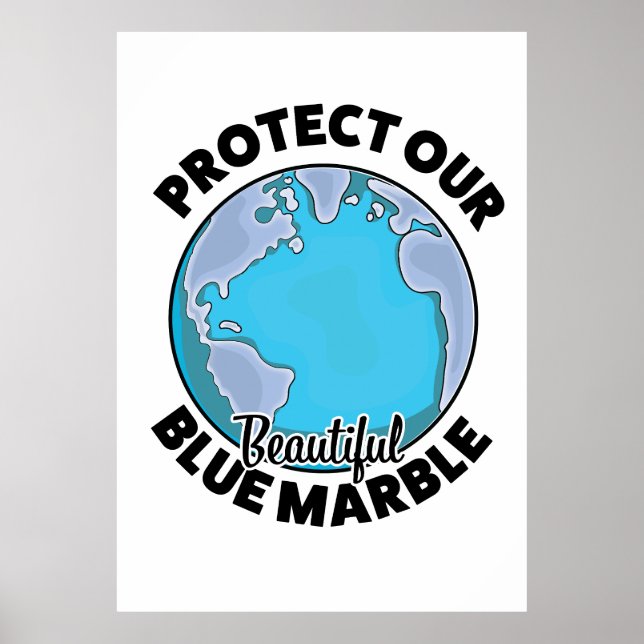 Póster Proteger nuestra hermosa Marble Azul (Frente)