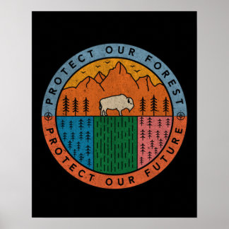 Póster Proteger nuestro bosque Parques Nacionales Cambio 