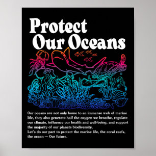 Póster Proteger nuestros océanos Salven el Día Mundial de