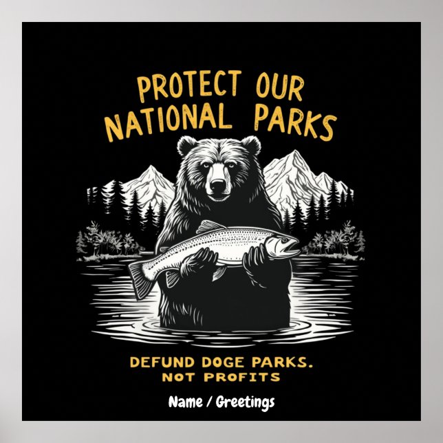 Póster Proteger Nuestros Parques Nacionales Detrás De Los (Frente)