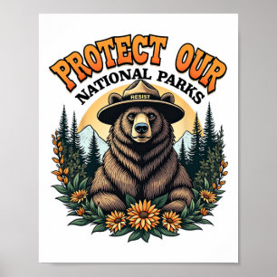 Póster Proteger Nuestros Parques Nacionales Resistirse A