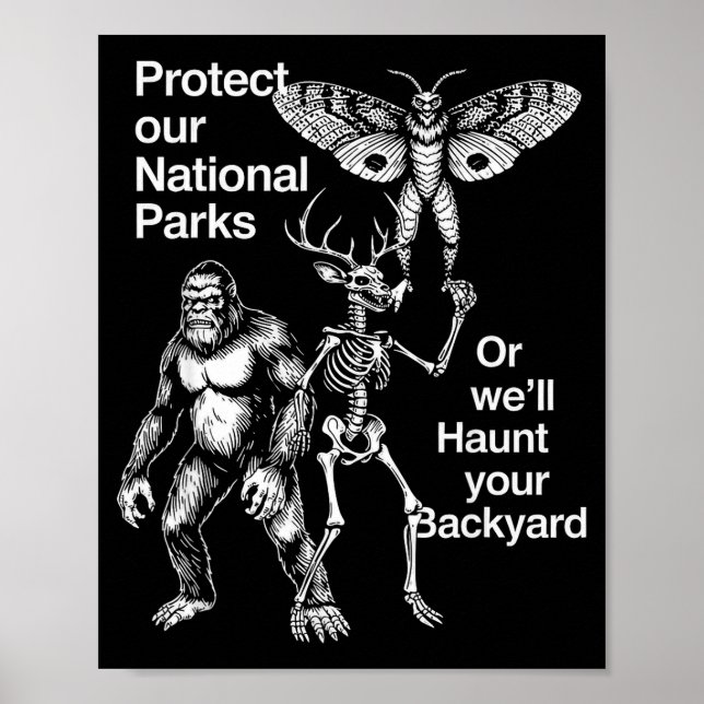 Póster Proteger parques nacionales o asustar tu patio tra (Frente)
